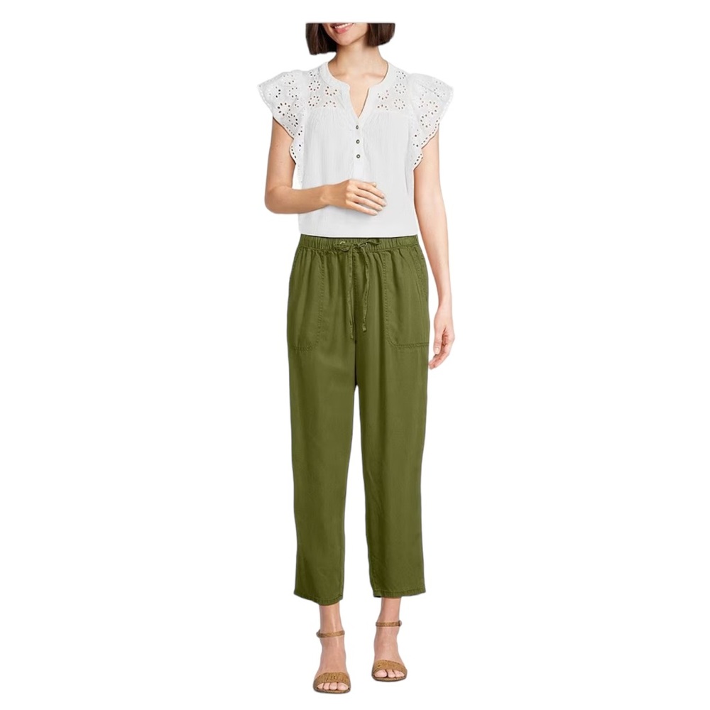 Nurture by Westbound Green Utility Straight Leg Draw string Pants